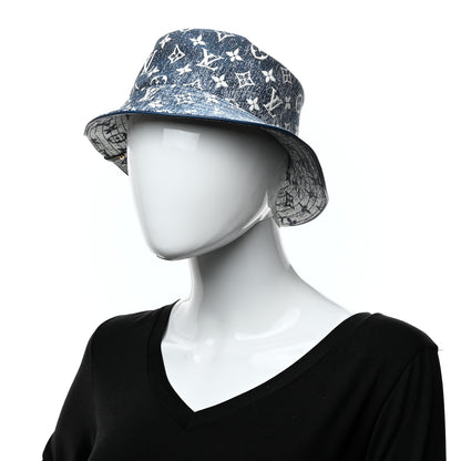 Louis Vuitton Monogram Denim Jacquard Bob Bucket Hat S Blue 2 of 8