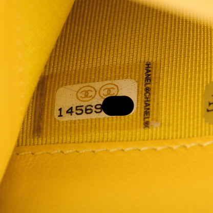 Chanel Lambskin Quilted Card Holder Yellow 7 of 8