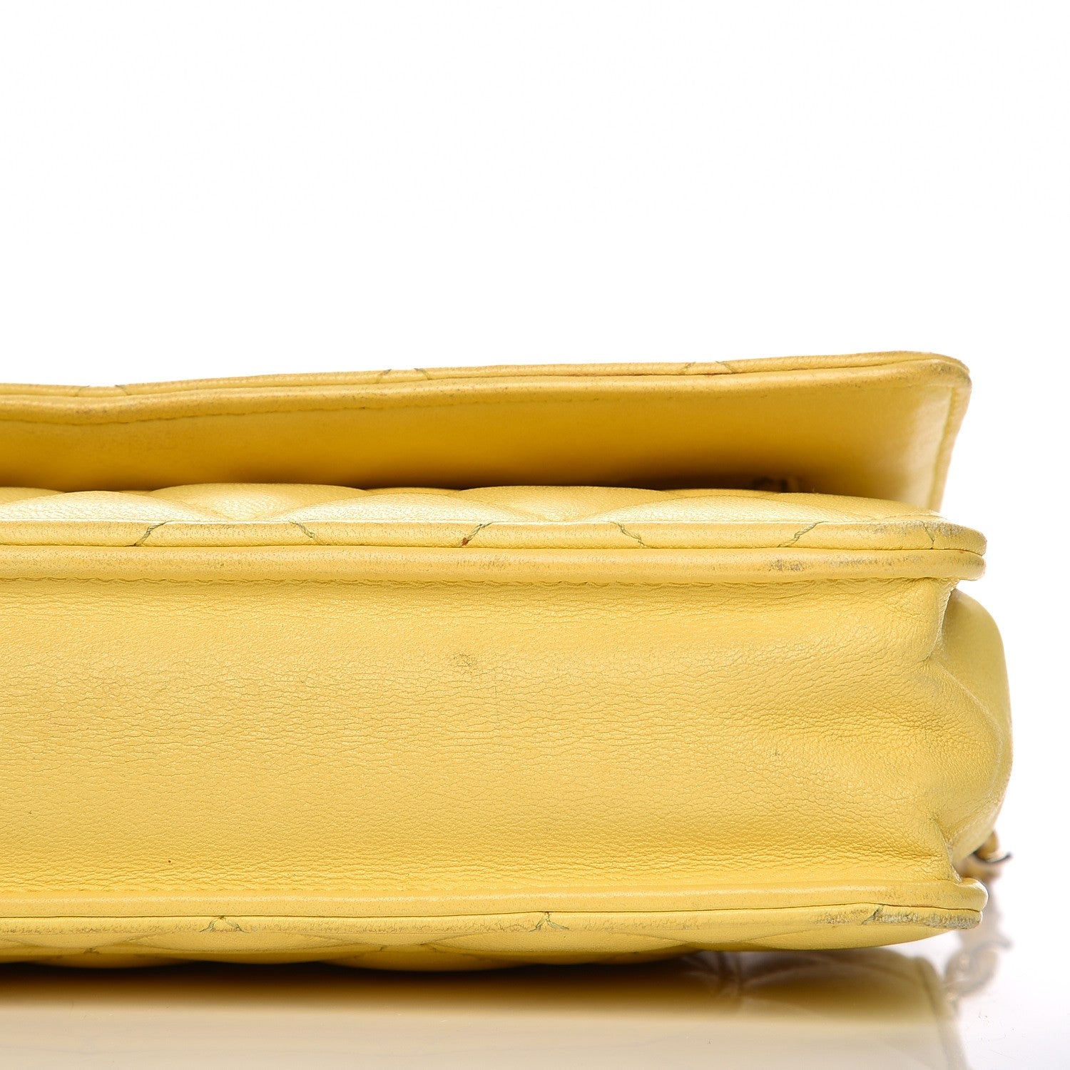 Chanel Lambskin Quilted Wallet on Chain WOC Yellow 18 of 21