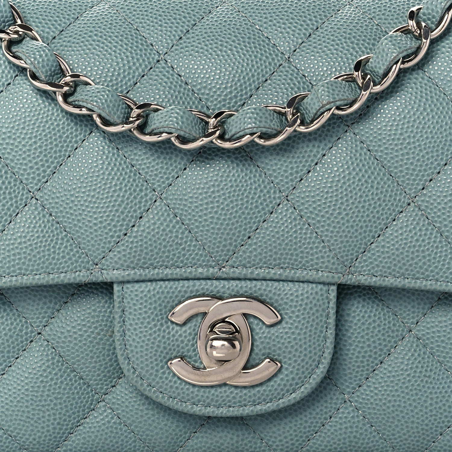 Chanel Caviar Quilted Mini Rectangular Flap Green 8 of 11
