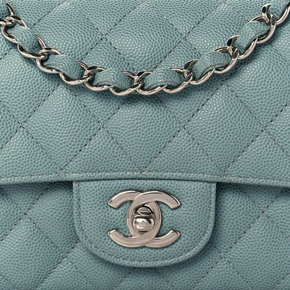 Chanel Caviar Quilted Mini Rectangular Flap Green 8 of 11