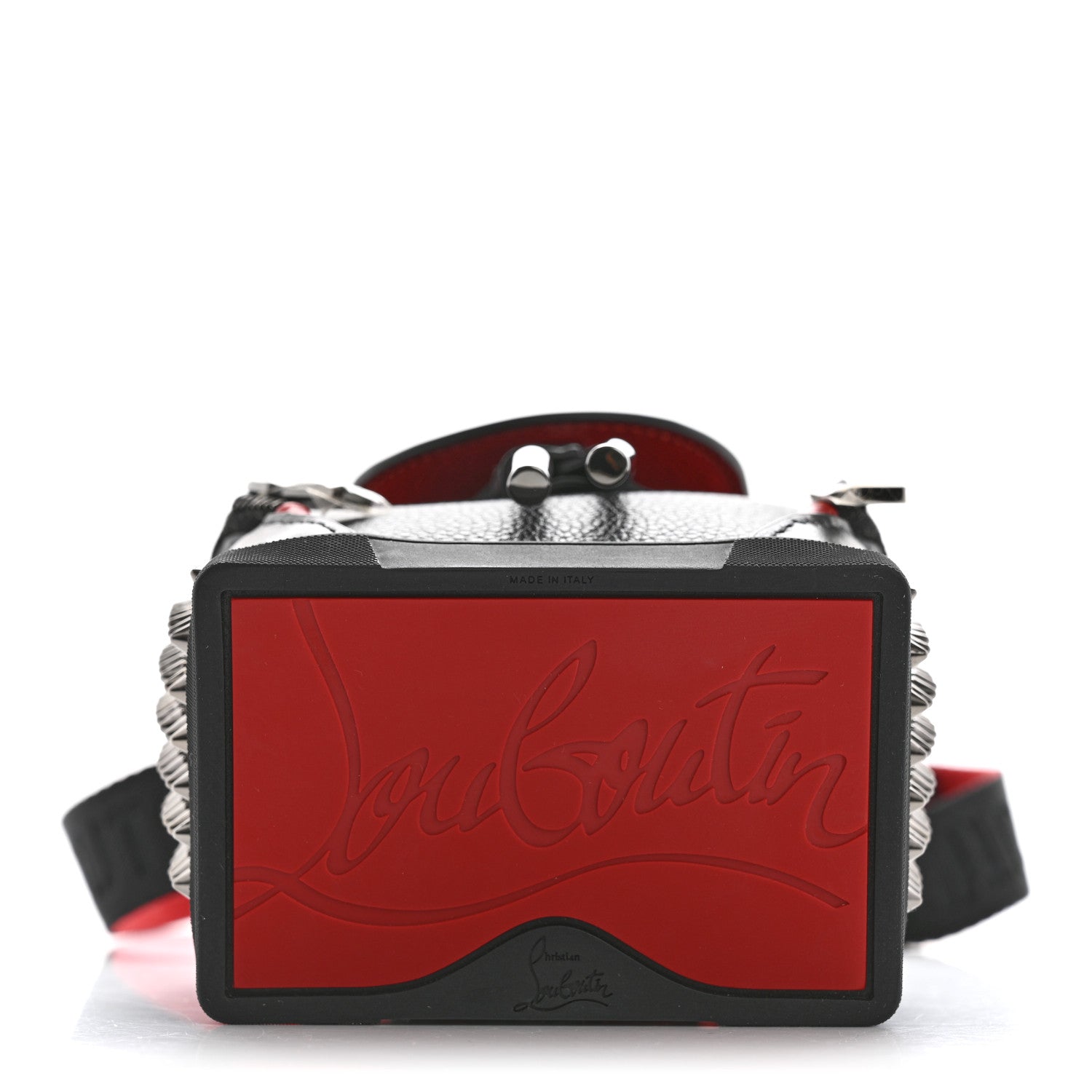 Christian Louboutin Calfskin Spiked Mini Explorafunk Keyring Bag Black 7 of 11