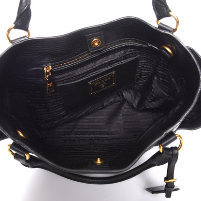 Prada Vitello Daino Side Pocket Tote Nero Black 5 of 8
