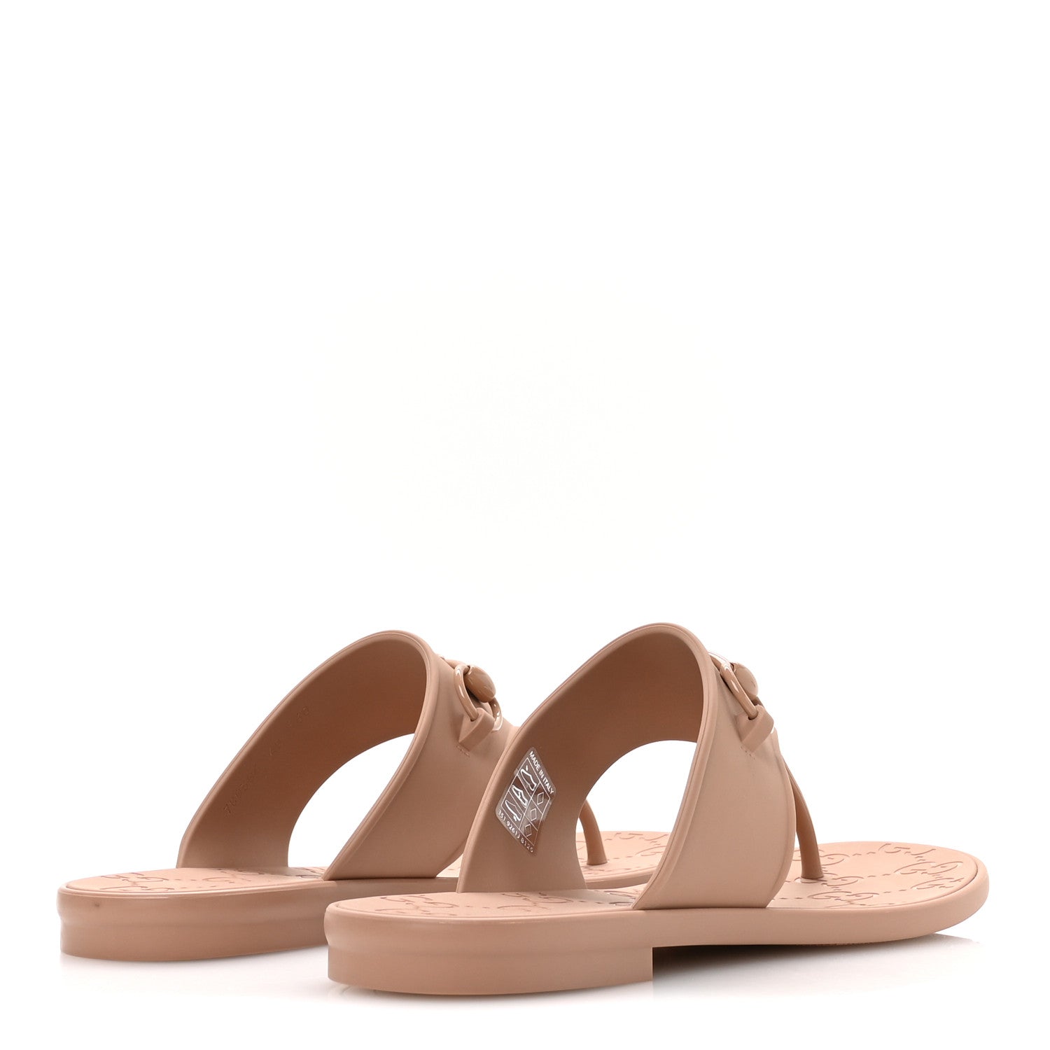 Gucci Rubber Womens Horsebit Thong Sandals 40 Vintage Camel 5 of 9