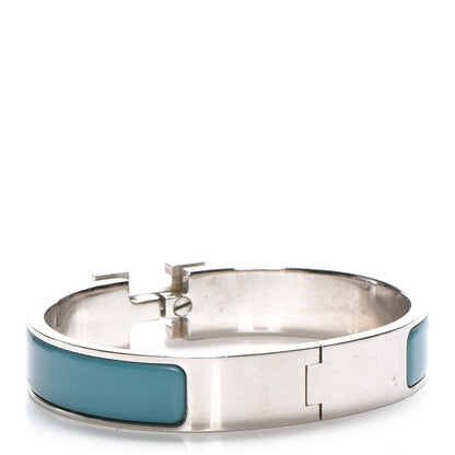Hermes Enamel Narrow Clic Clac H Bracelet PM Petrole 3 of 5