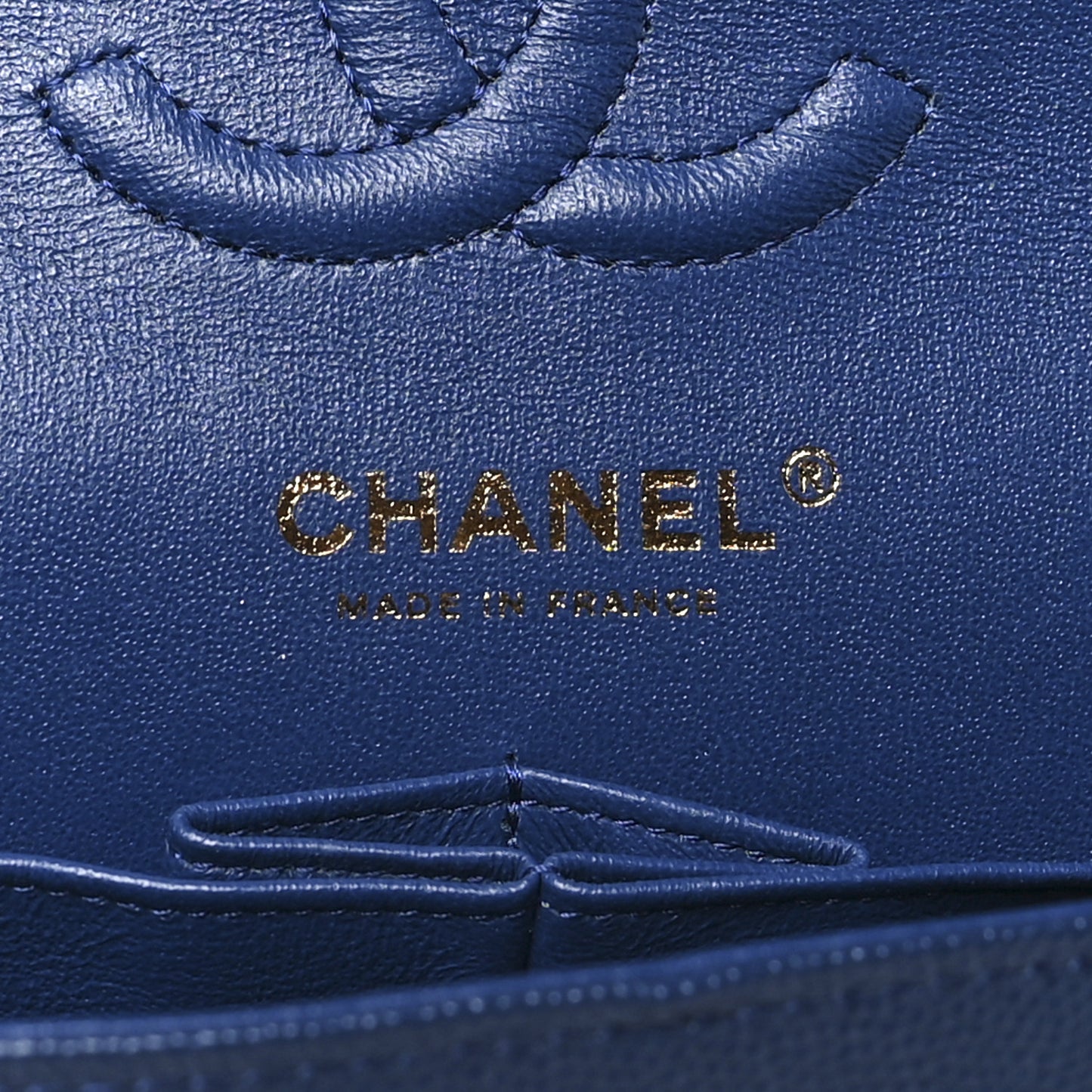 Caviar Quilted Small Double Flap Blue
