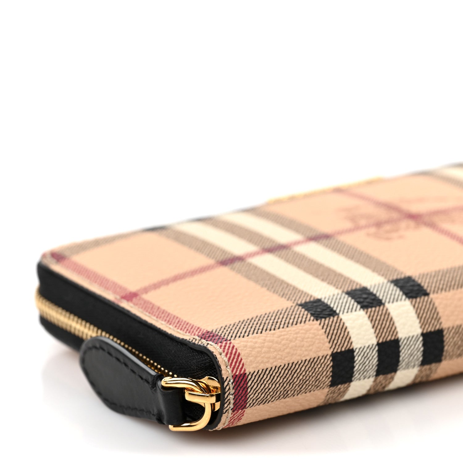 Burberry Haymarket Check Large Ziggy Zip Around Wallet Black 7 of 8