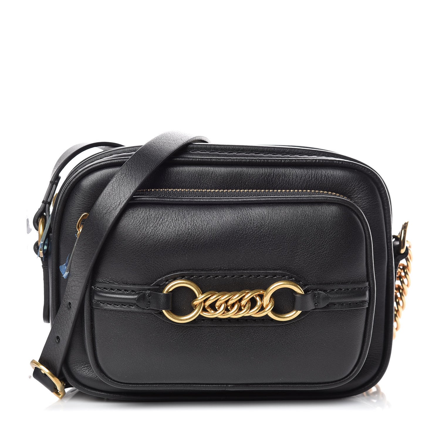 Smooth Calfskin 1983 Knight Check Link Camera Bag Black