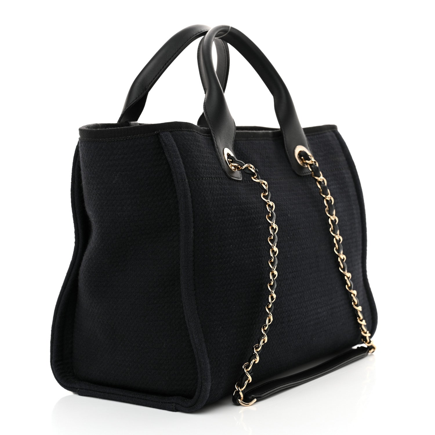 Chanel Mixed Fibers Small Deauville Tote Navy 3 of 16