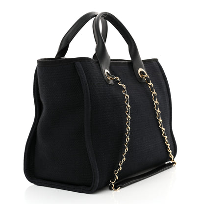 Chanel Mixed Fibers Small Deauville Tote Navy 3 of 16