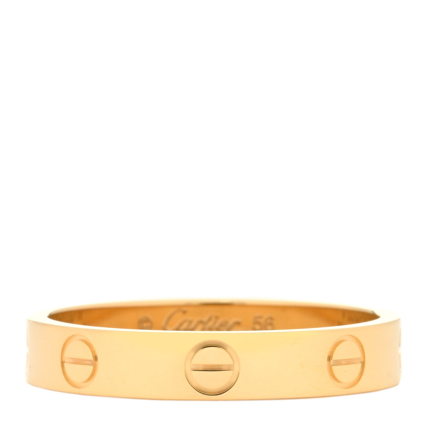 18K Yellow Gold 3.5mm LOVE Wedding Band Ring 56 7.5