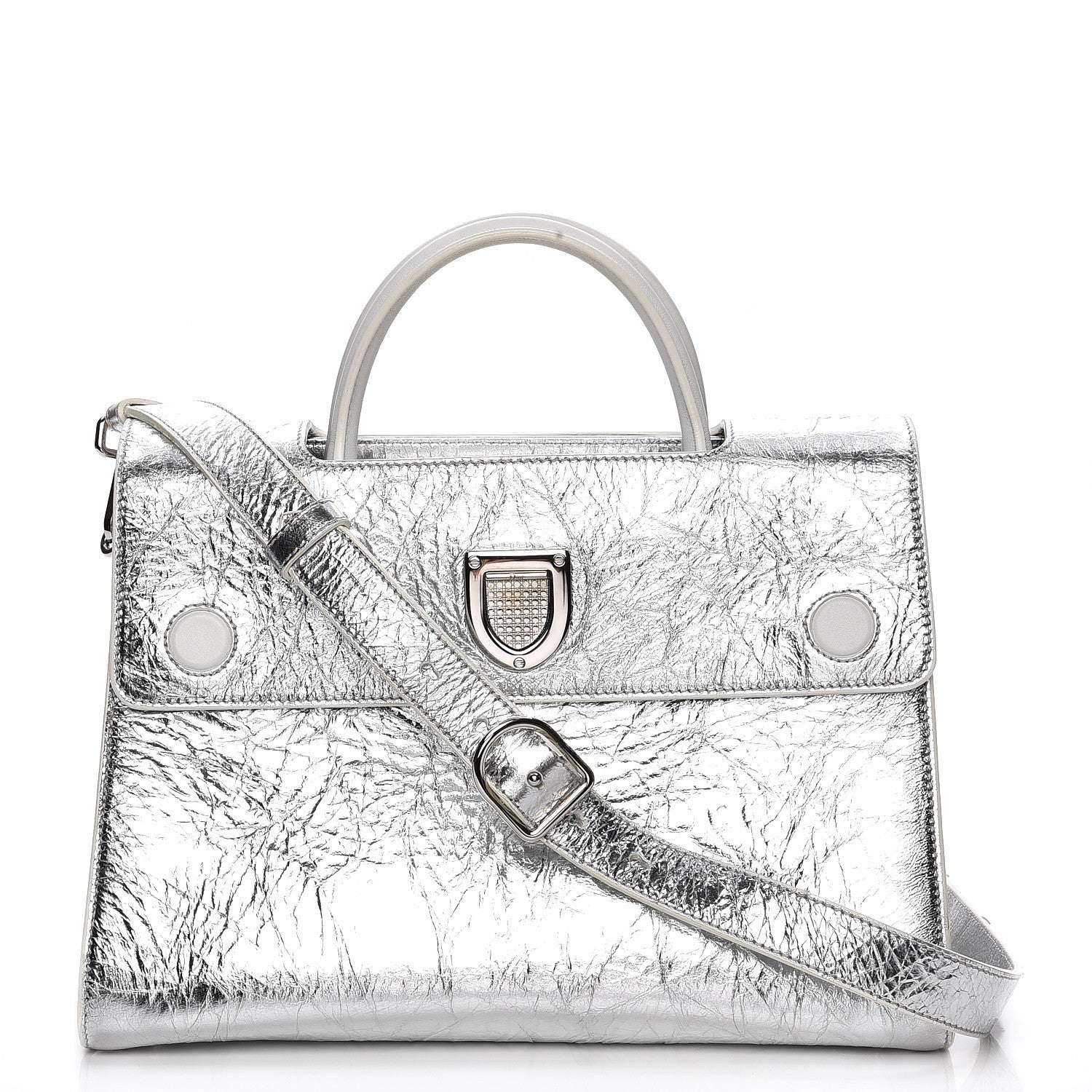 Christian Dior Metallic Calfskin Medium Diorever Flap Silver 1 of 13