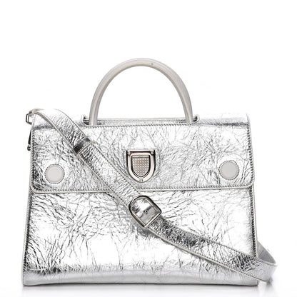 Christian Dior Metallic Calfskin Medium Diorever Flap Silver 1 of 13