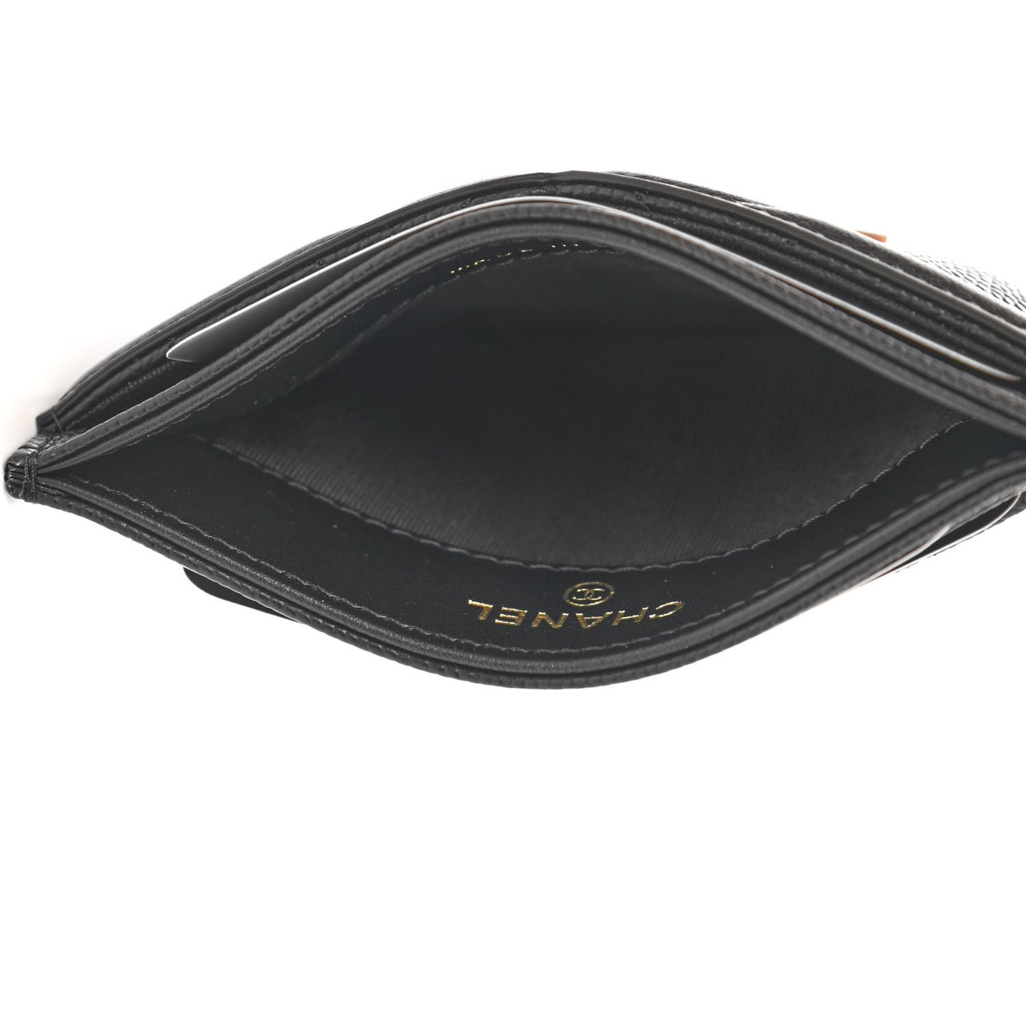 Caviar Quilted Filigree Card Holder Black