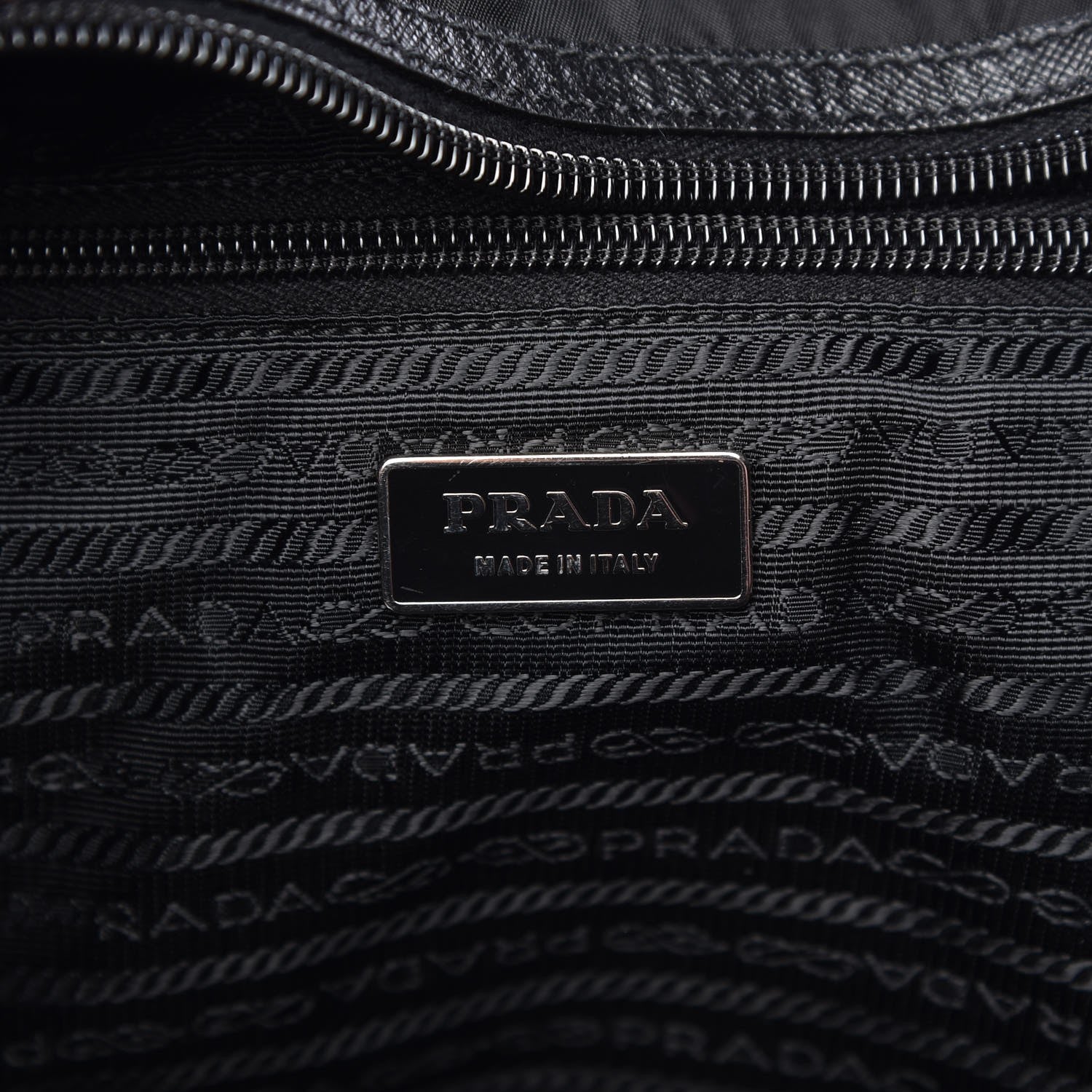 Prada Tessuto Nylon Saffiano Tote Black 6 of 7