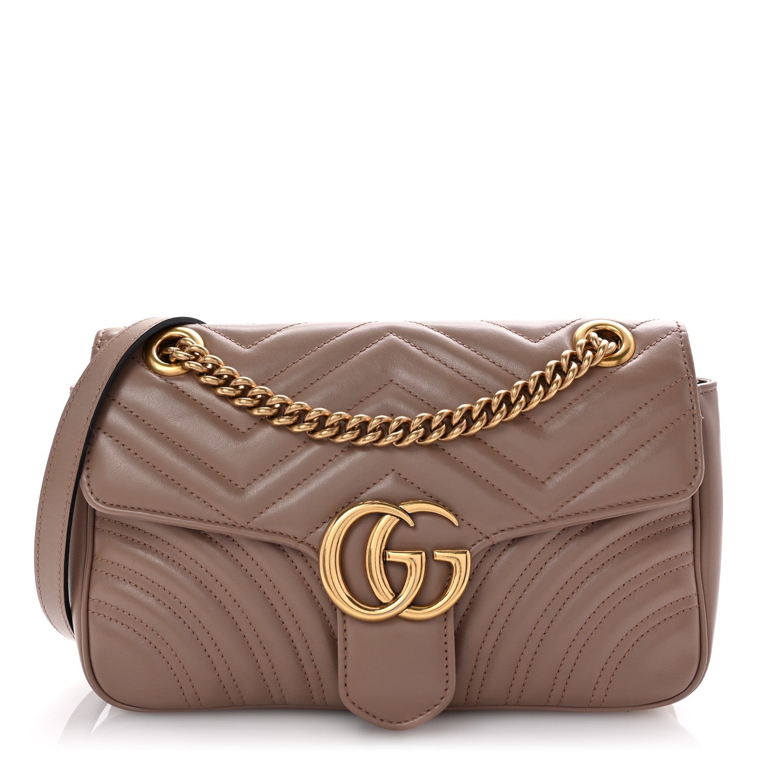 Gucci Calfskin Matelasse Small GG Marmont Shoulder Bag Porcelain Rose 1 of 10