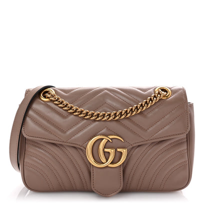 Gucci Calfskin Matelasse Small GG Marmont Shoulder Bag Porcelain Rose 1 of 10
