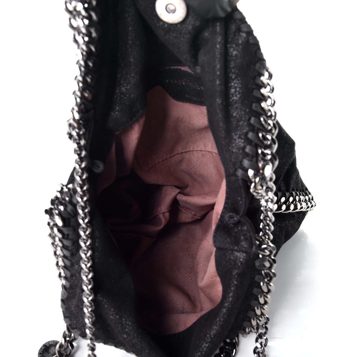 Shaggy Deer Mini Falabella Fold Over Tote Black