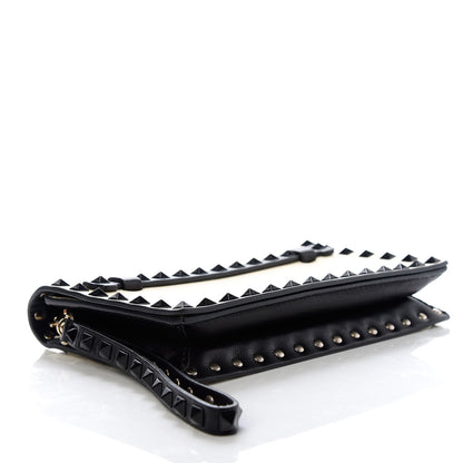 Valentino Garavani Nappa Small Rockstud Wristlet Clutch Light Ivory Black 4 of 6