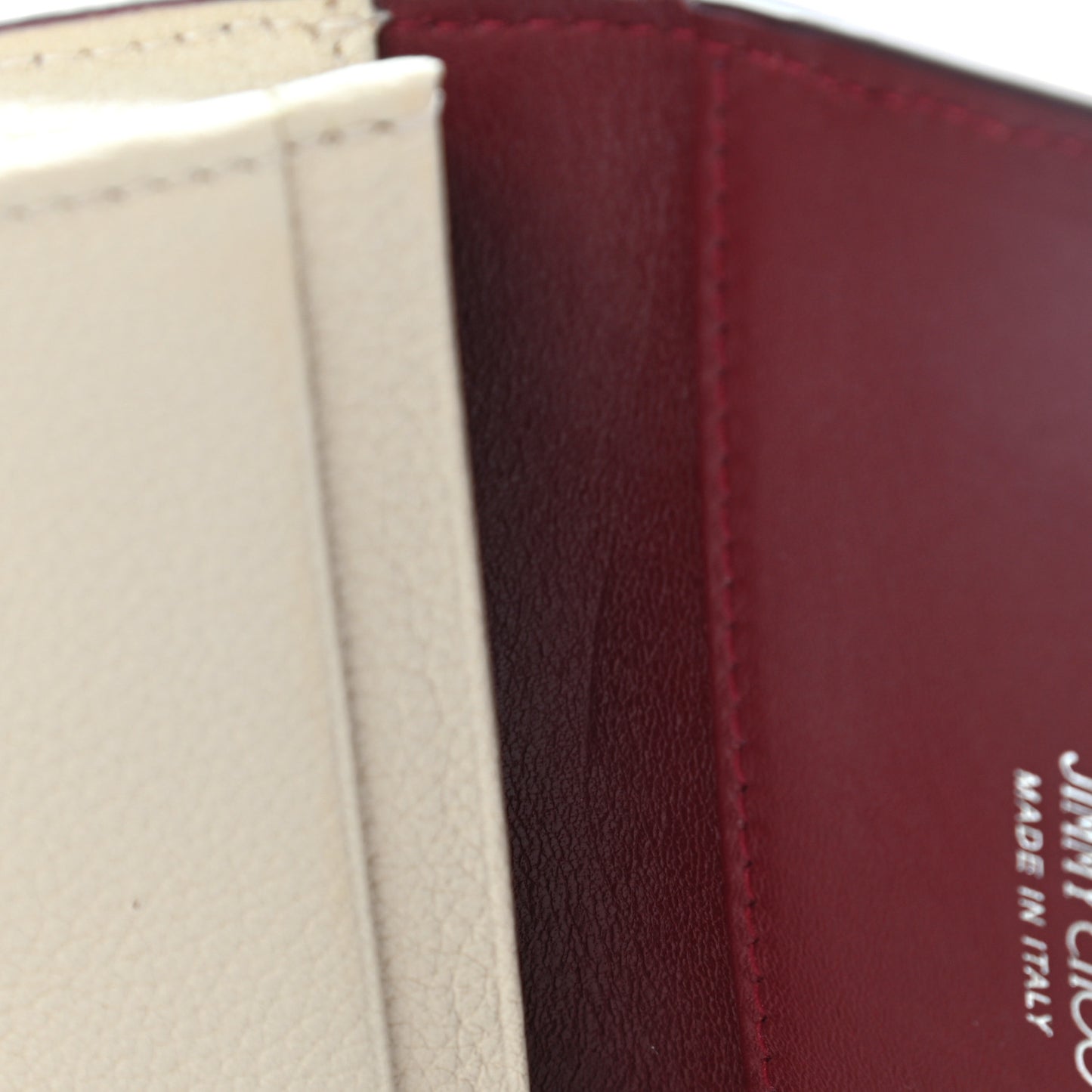 Grainy Calfskin Zuri Card Holder Linen