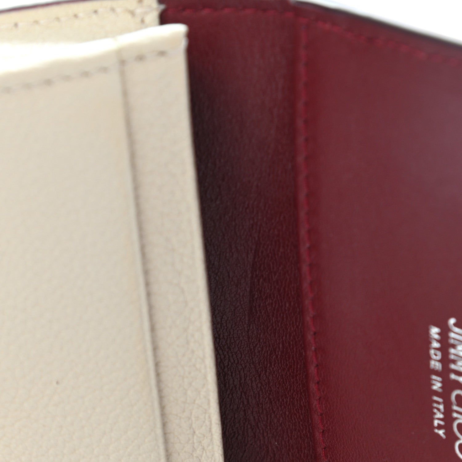 Jimmy Choo Grainy Calfskin Zuri Card Holder Linen 7 of 12