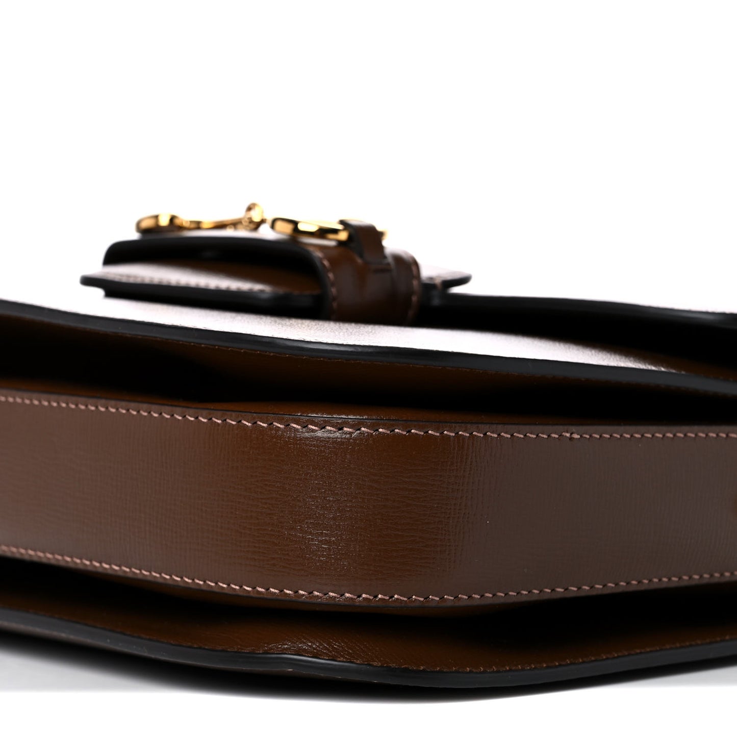 Azalea Calfskin Horsebit 1955 Shoulder Bag Brown Sugar