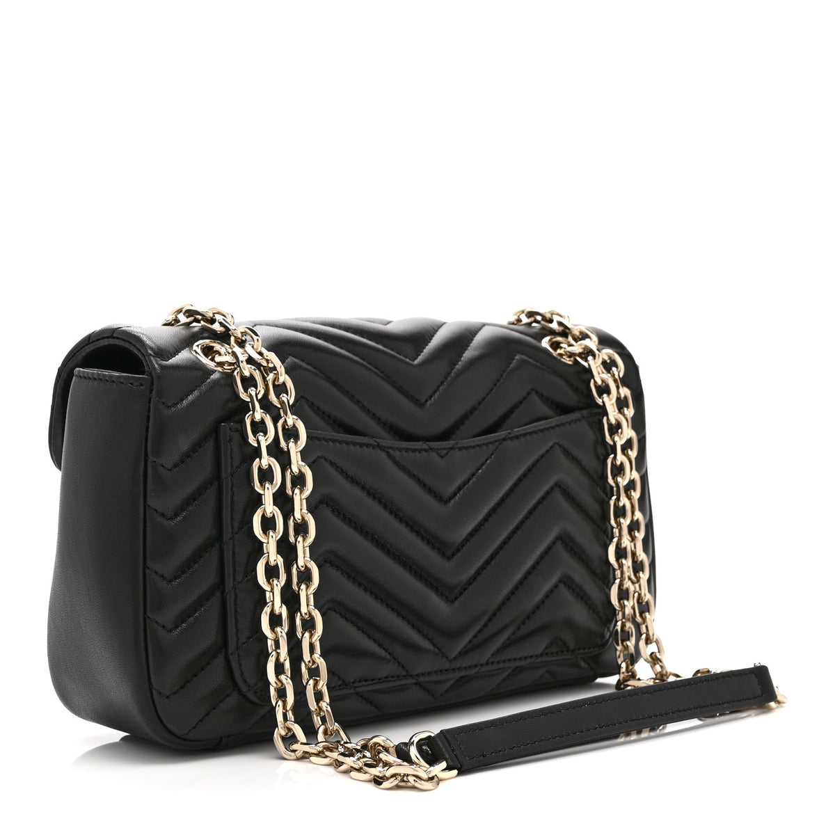 Gucci Lambskin Matelasse Medium GG Marmont Shoulder Bag Black 3 of 11