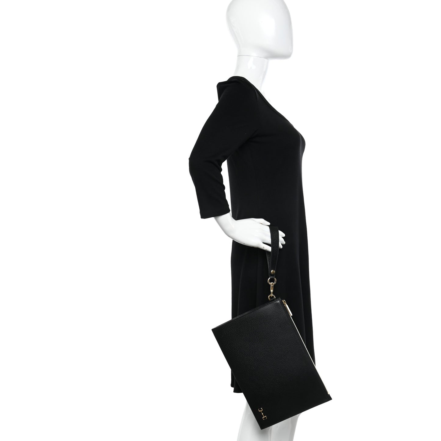 Calfskin Horsebit 1955 Wristlet Pouch Black
