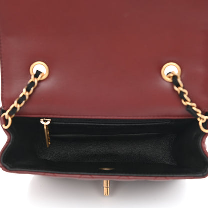 Chanel Lambskin Quilted Mini Two Tone Day Flap Burgundy 5 of 10
