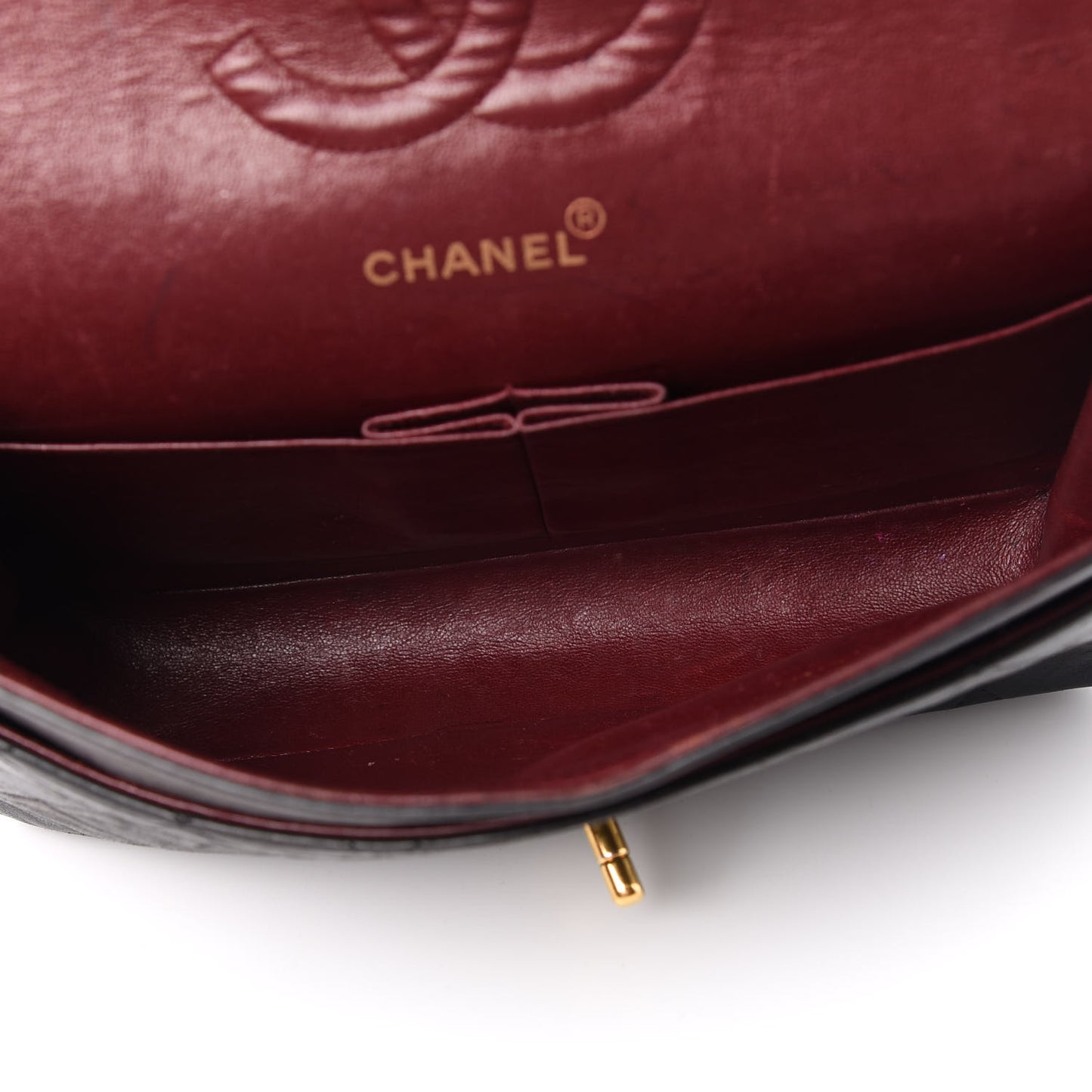 Lambskin Quilted Medium Double Flap Black
