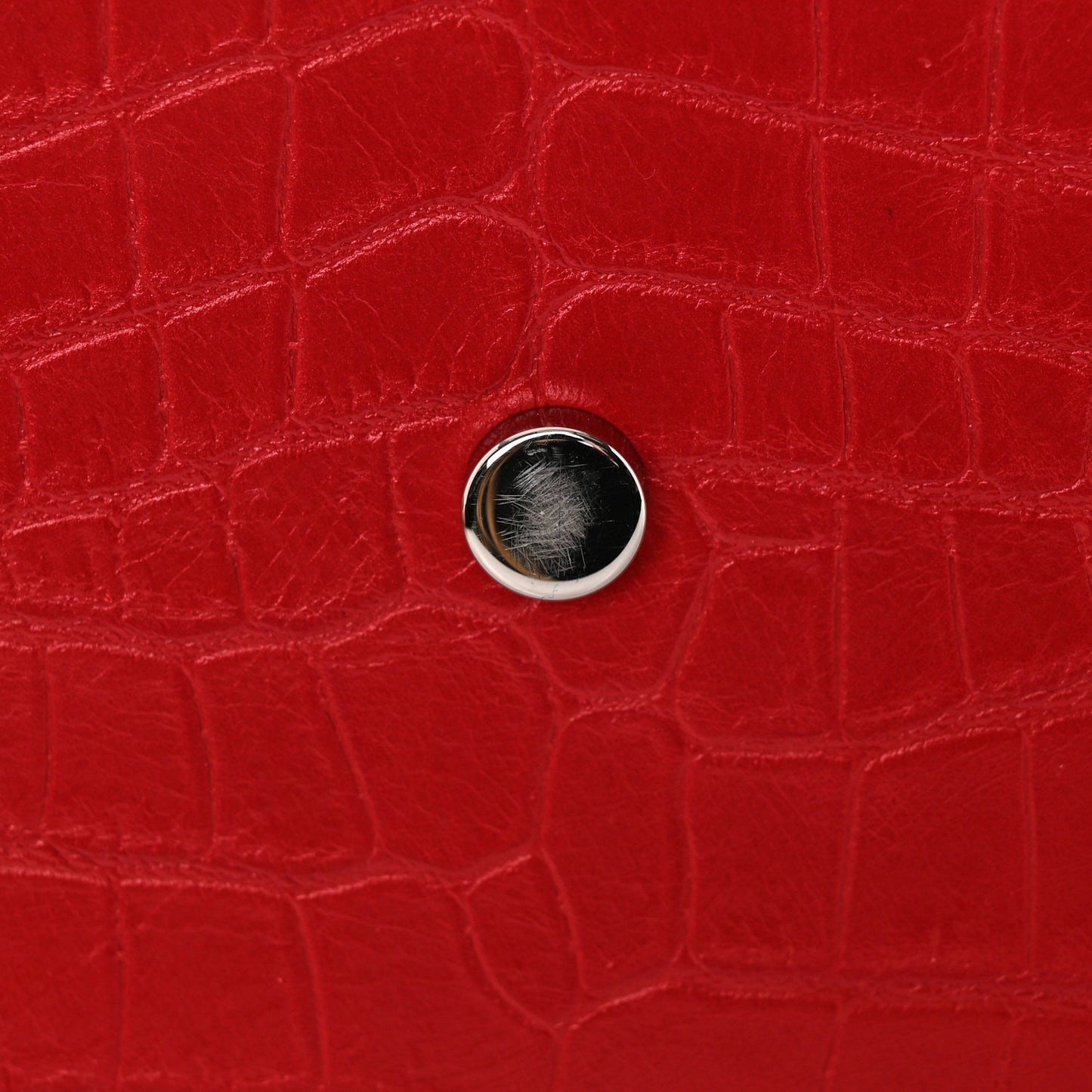 Calfskin Crocodile Embossed Small Sac de Jour Eros Red
