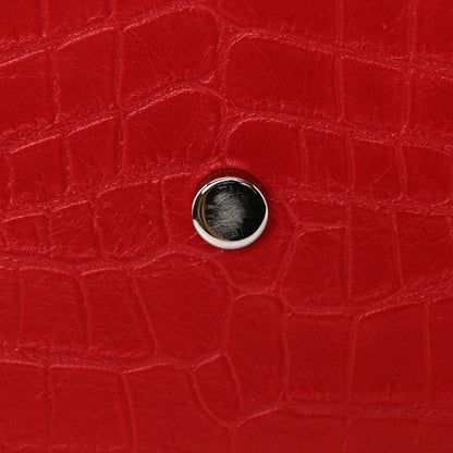 Saint Laurent Calfskin Crocodile Embossed Small Sac de Jour Eros Red 15 of 20