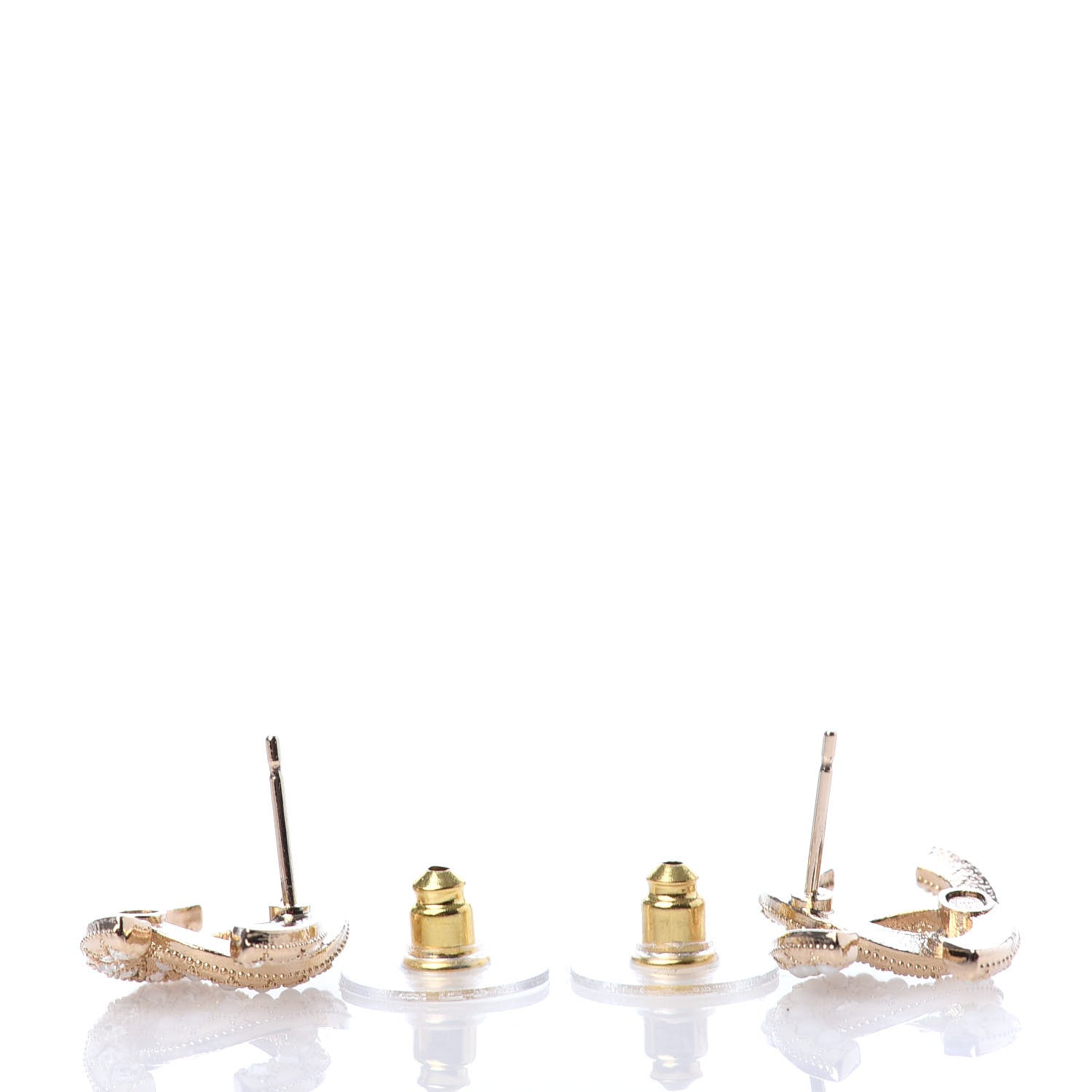 Chanel Pearl Crystal CC Earrings Gold 3 of 4