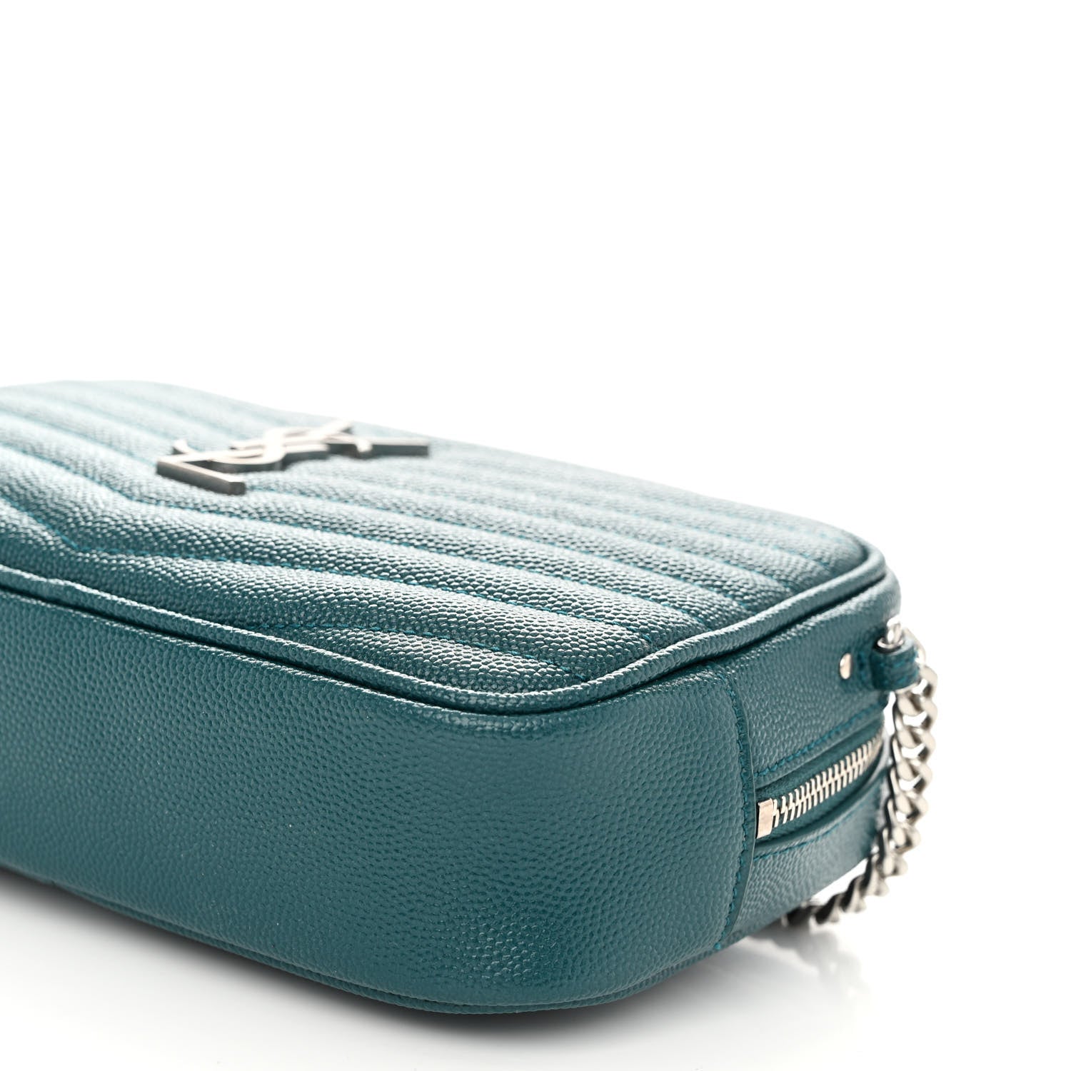 Saint Laurent Grain De Poudre Matelasse Monogram Mini Lou Camera Bag Petrol Green 9 of 9