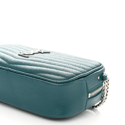 Saint Laurent Grain De Poudre Matelasse Monogram Mini Lou Camera Bag Petrol Green 9 of 9