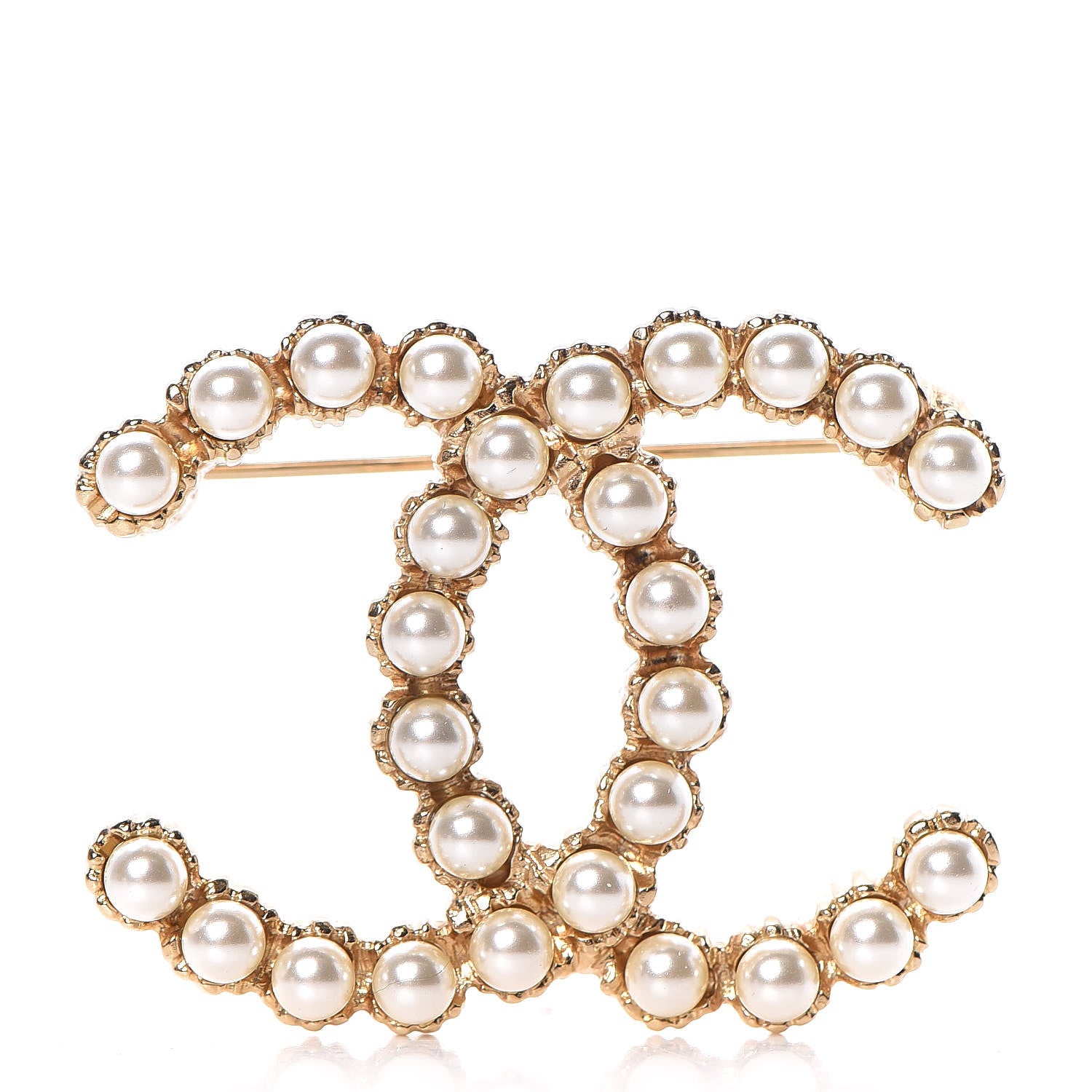 Chanel Pearl CC Brooch Gold 1 of 5