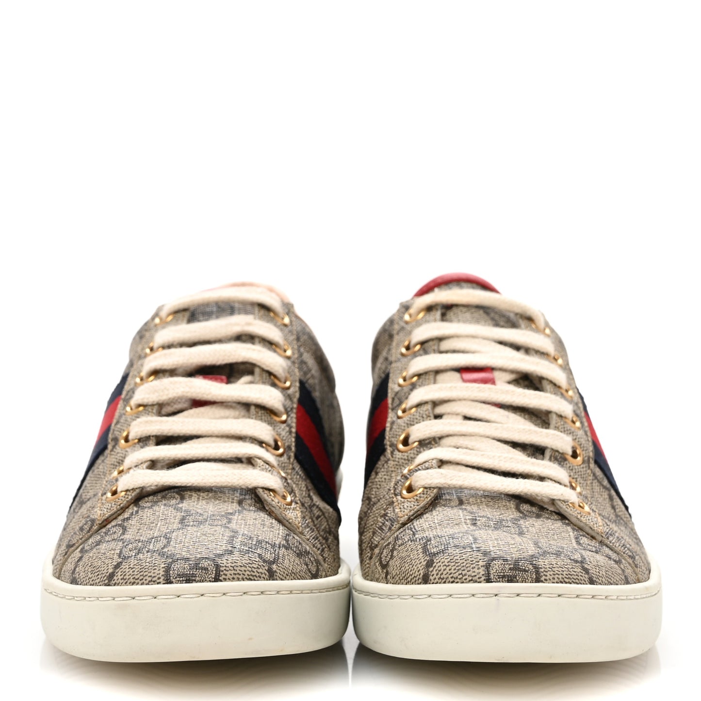 GG Supreme Monogram Womens Ace Low-Top Sneaker 36.5 Beige