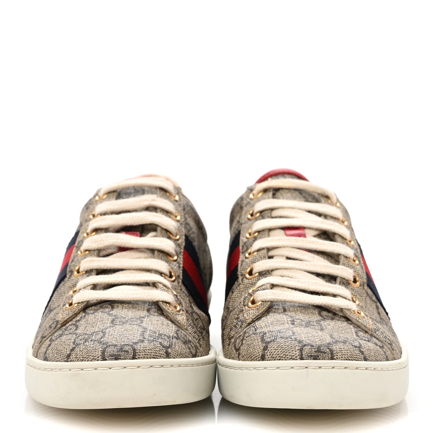 Gucci GG Supreme Monogram Womens Ace Low-Top Sneaker 36.5 Beige 3 of 10