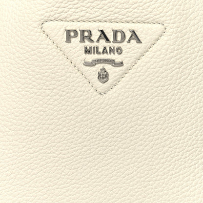 Prada Vitello Daino Soft Mini Dynamique Tote Talco Black 7 of 9