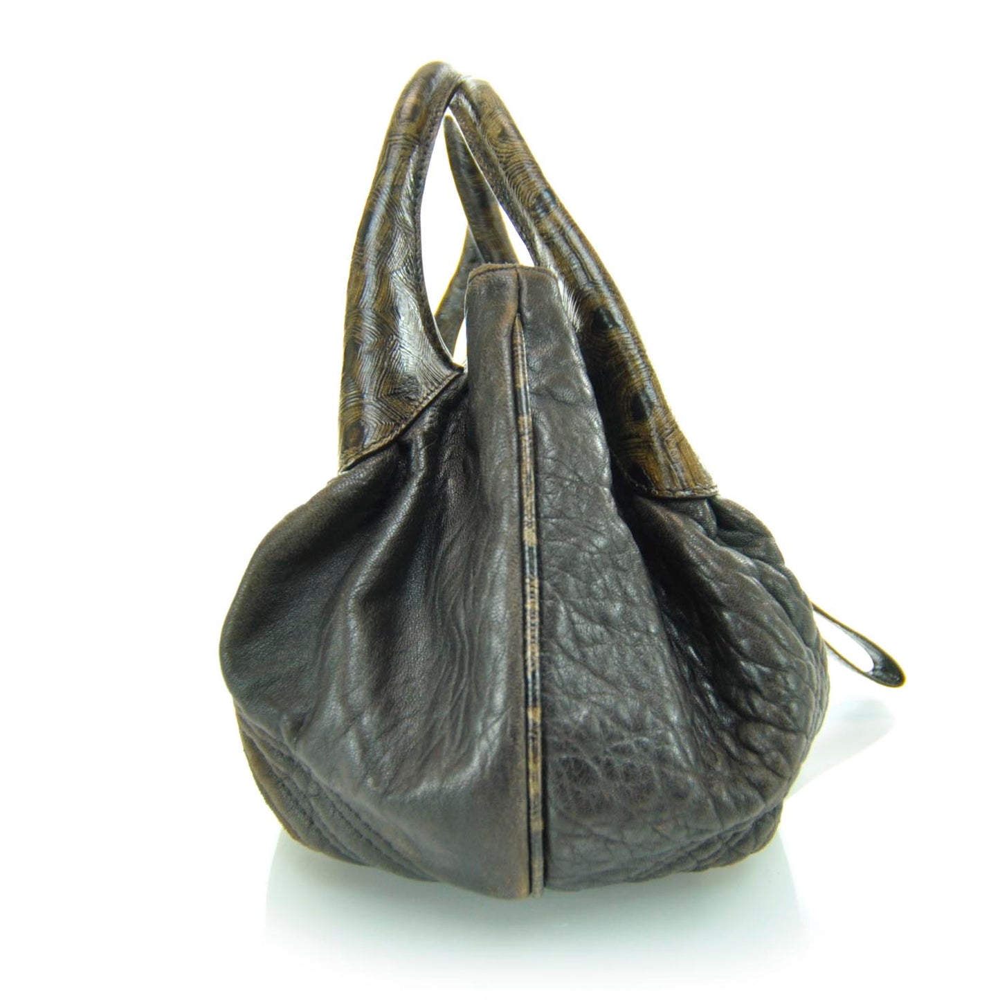 Zucca Nappa Nuvolata Vitello Tortuga Small Spy Tobacco Moro