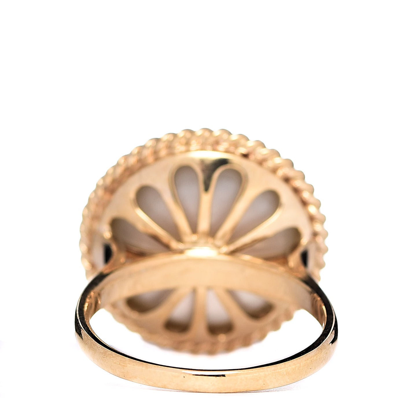 18K Yellow Gold Mabe Pearl 14.5mm Cocktail Ring 54 6.75
