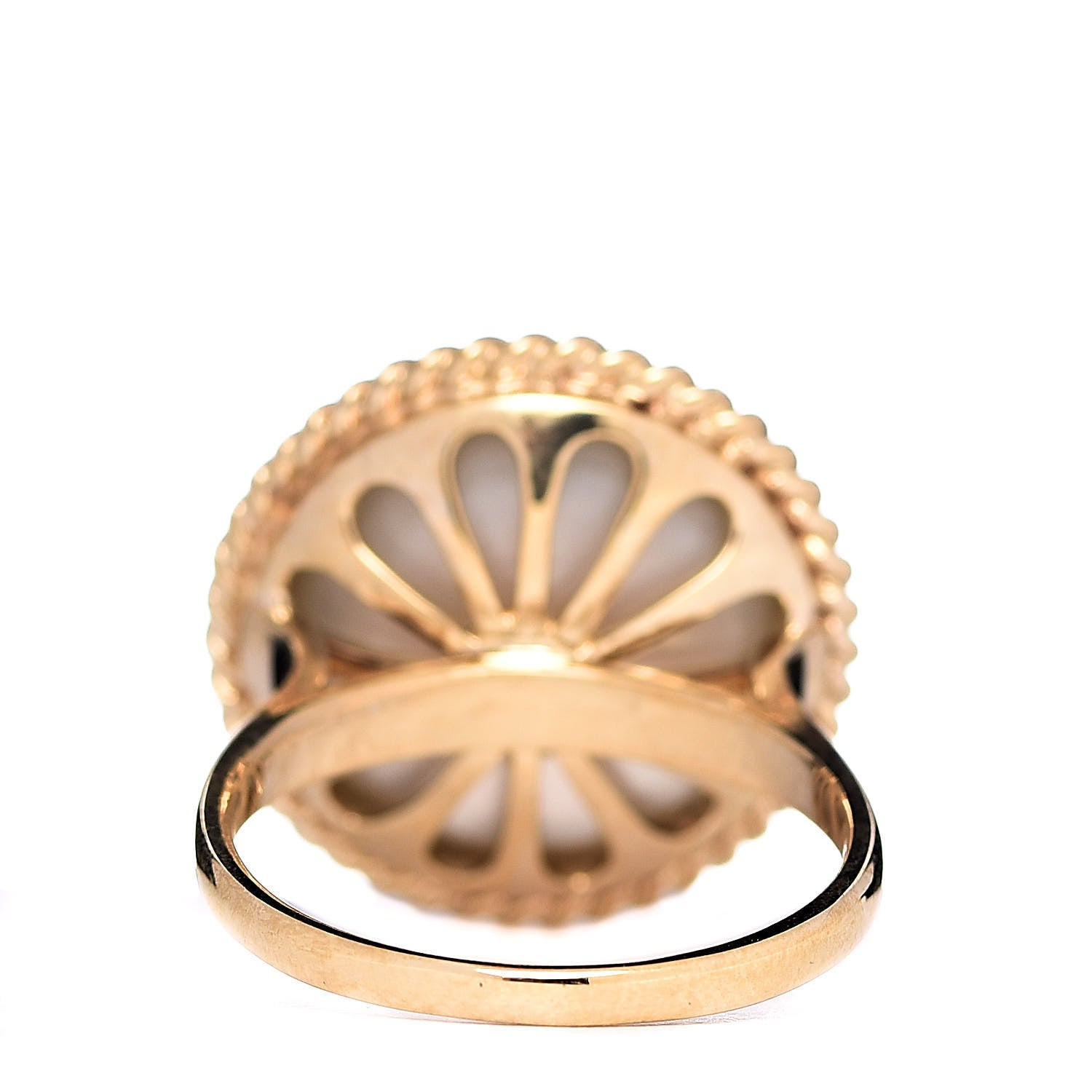 Mikimoto 18K Yellow Gold Mabe Pearl 14.5mm Cocktail Ring 54 6.75 4 of 5