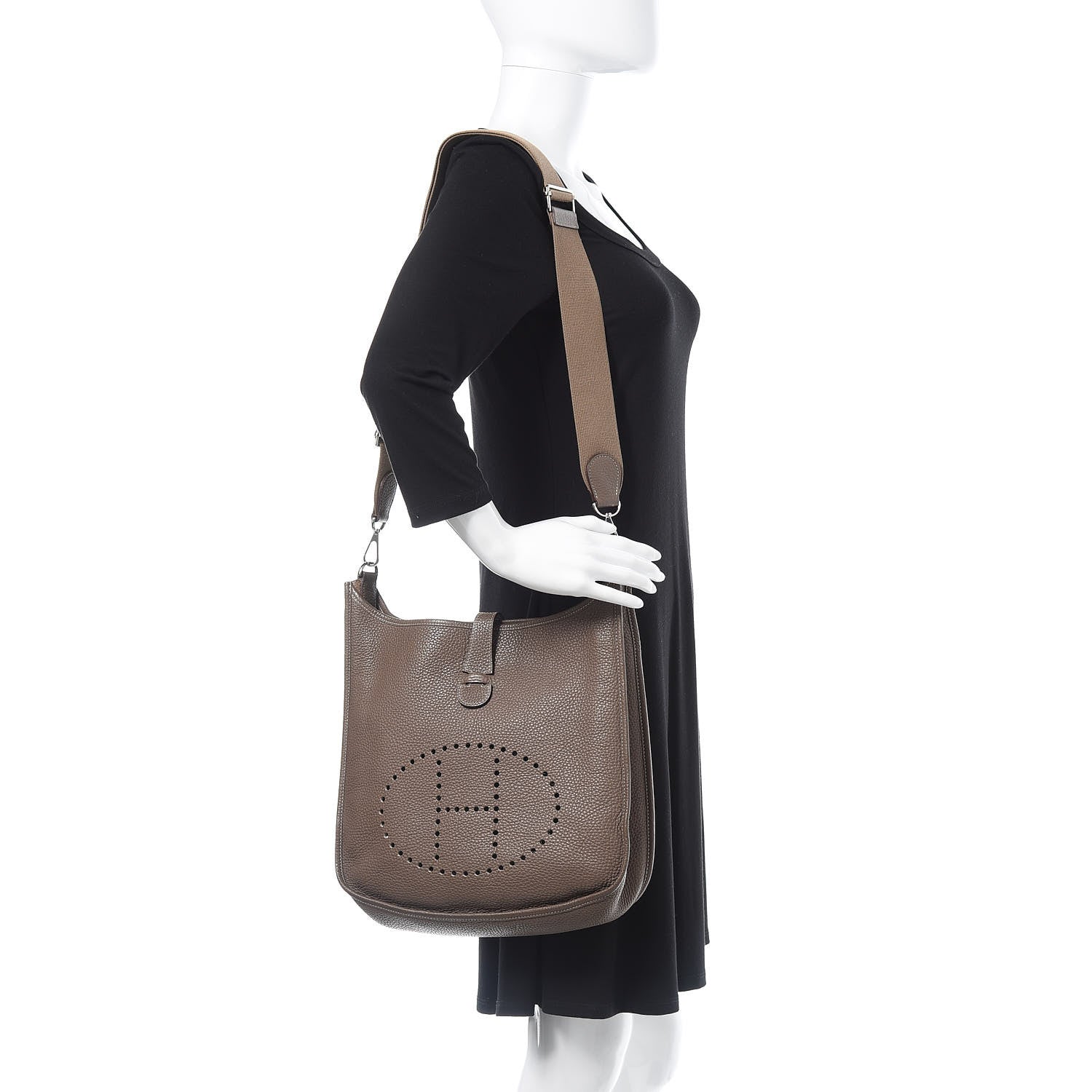 Hermes Taurillon Clemence Evelyne III PM Etoupe 2 of 14