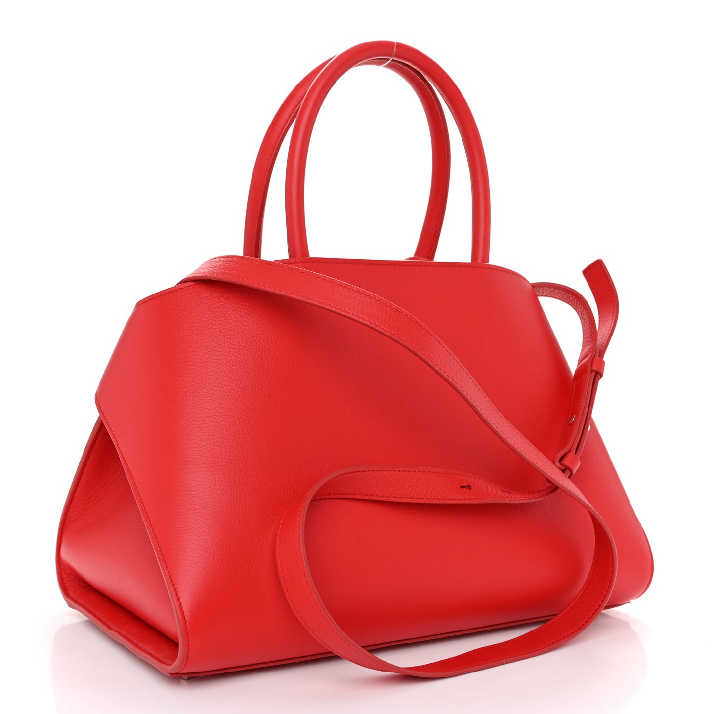Natural Grain Calfskin Small Hug Bag Red