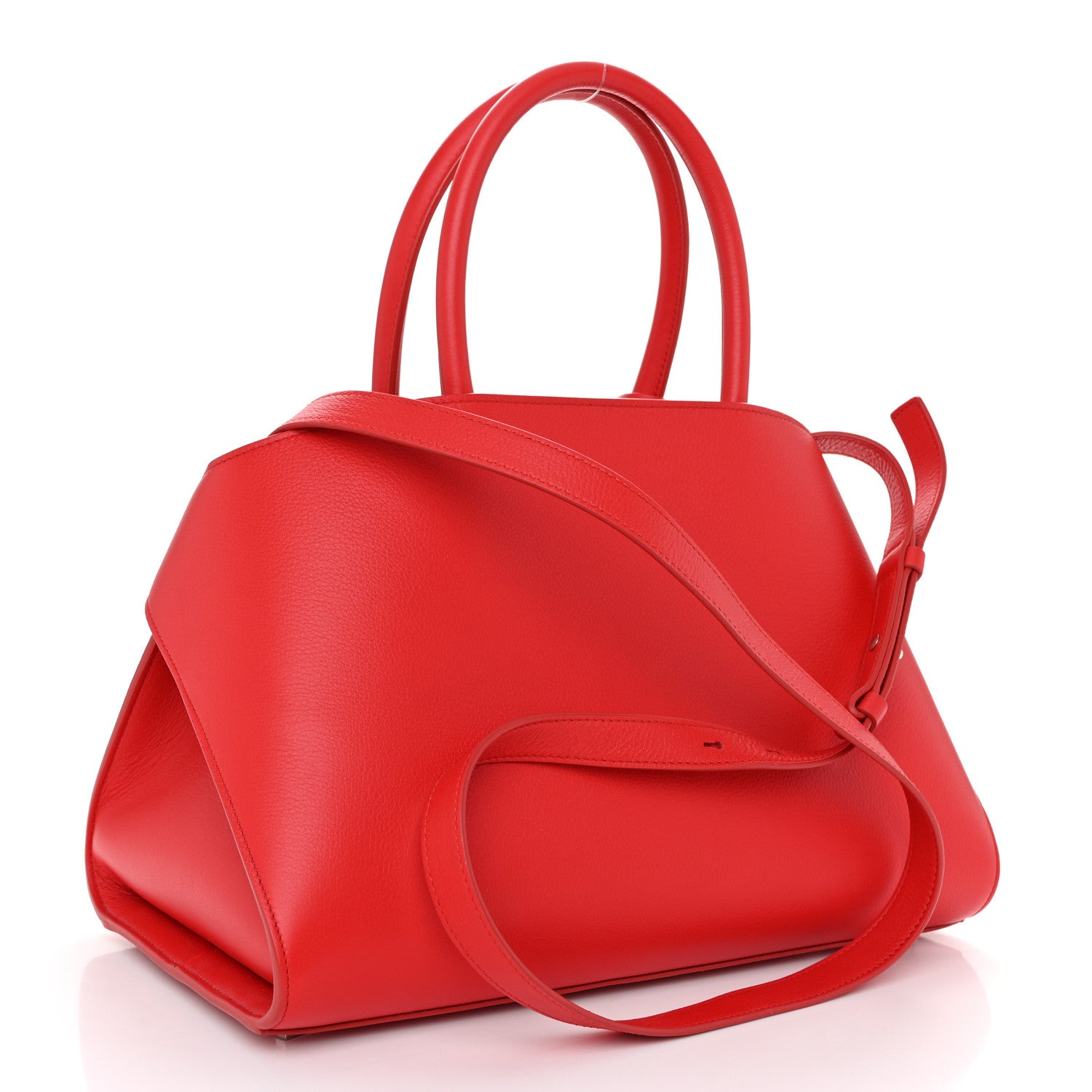 Salvatore Ferragamo Natural Grain Calfskin Small Hug Bag Red 3 of 12