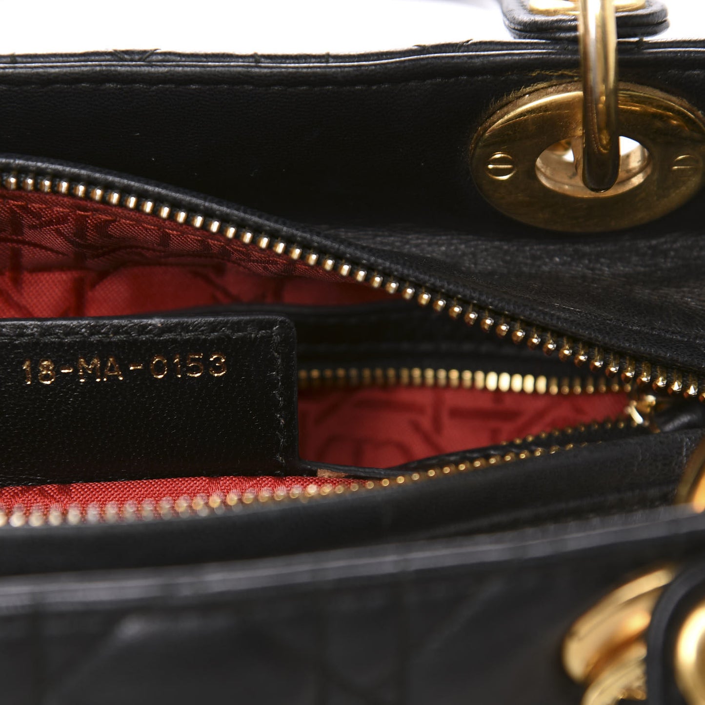 Lambskin Cannage Medium Lady Dior Black