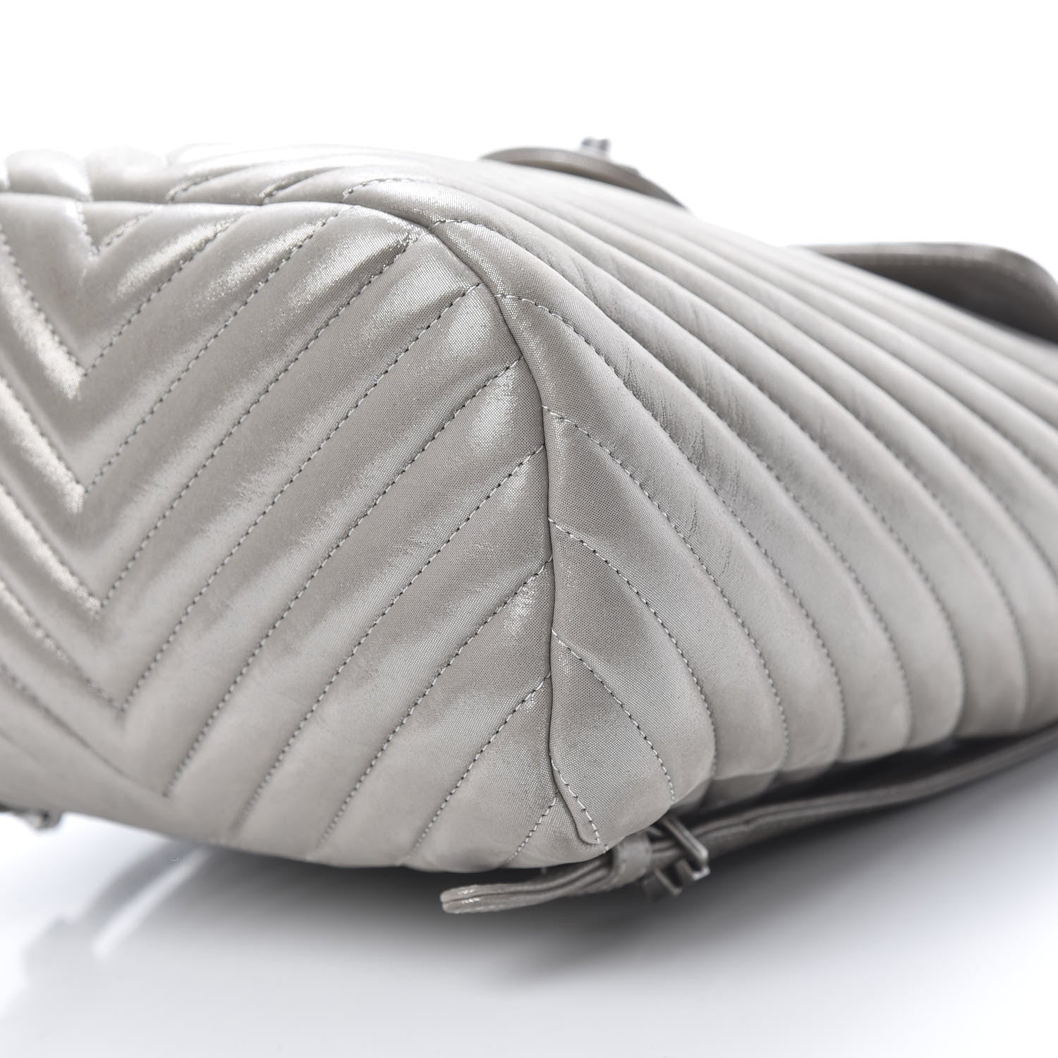 Chanel Metallic Calfskin Chevron Quilted Urban Spirit Backpack Silver 9 of 11