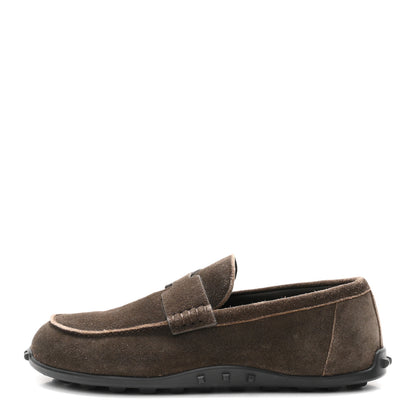 Hermes Suede Calfskin Mens Lazy Loafers 42 Ecorce 1 of 11