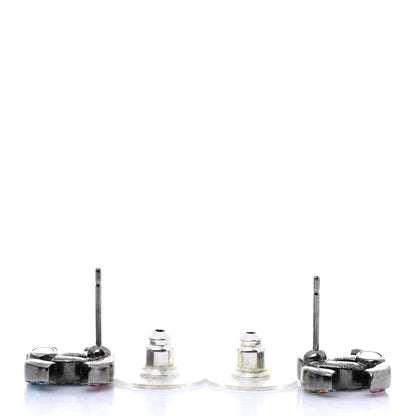 Chanel Ruthenium Crystal CC Earrings Multicolor 3 of 5