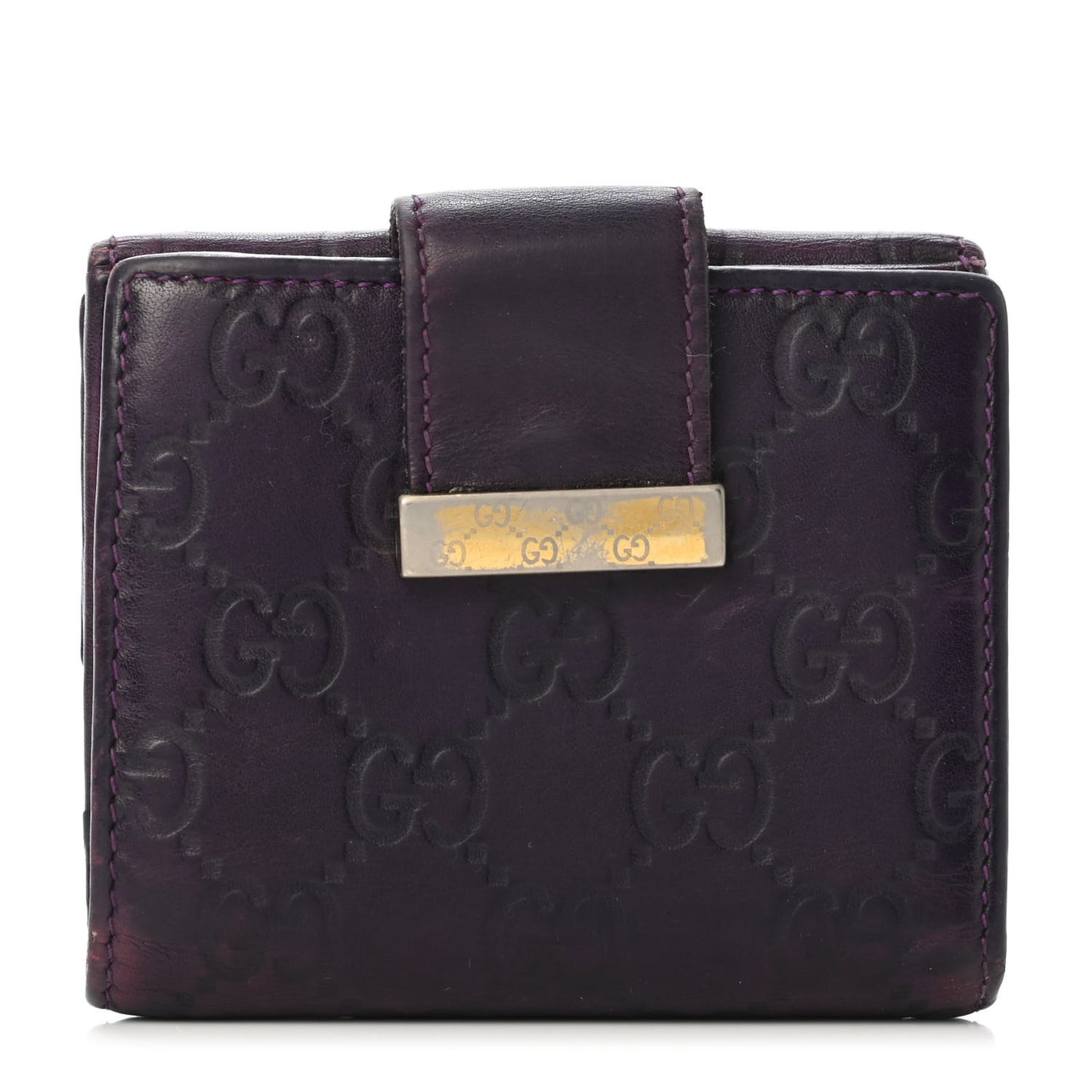 Guccissima Icon Bar French Wallet Purple
